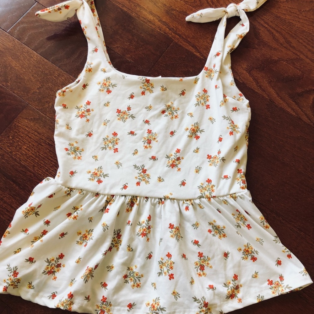 Womens white floral top